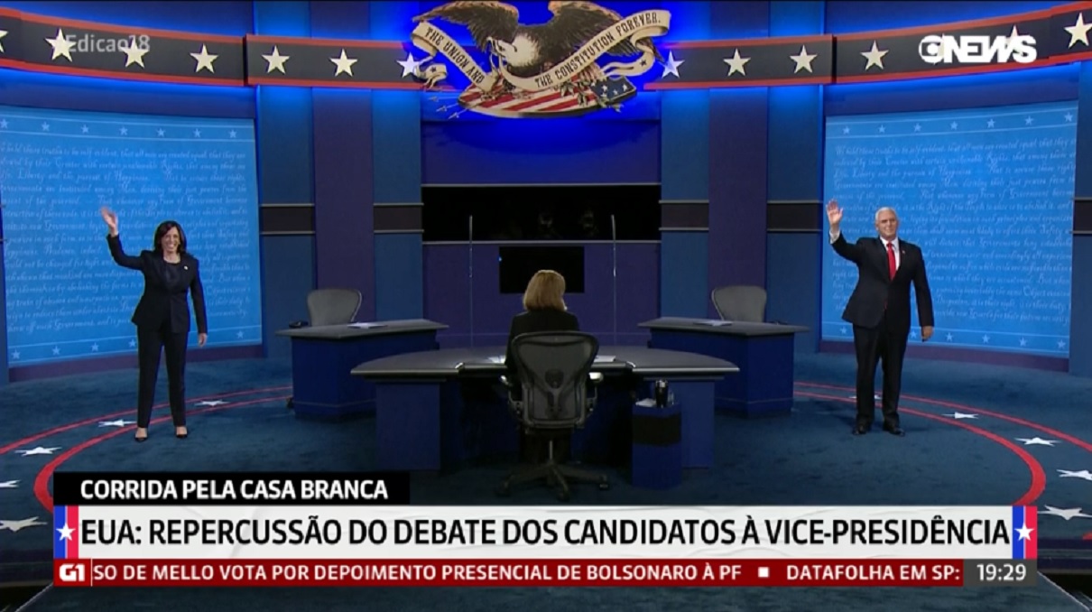 GloboNews transmitiu debate americano de candidatos a vice