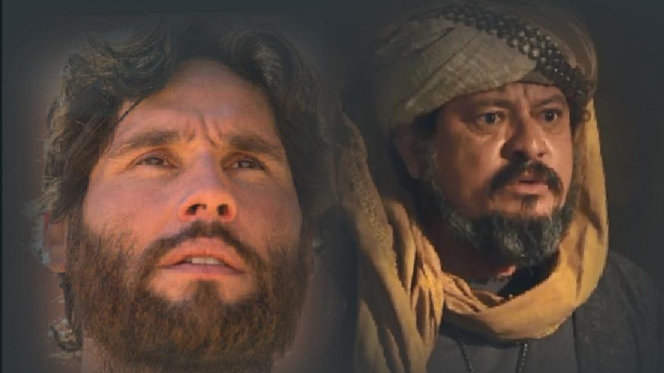 Dudu Azevedo e Hilton Castro como Jesus e Zaqueu na novela Jesus (Divulgação / Record TV)