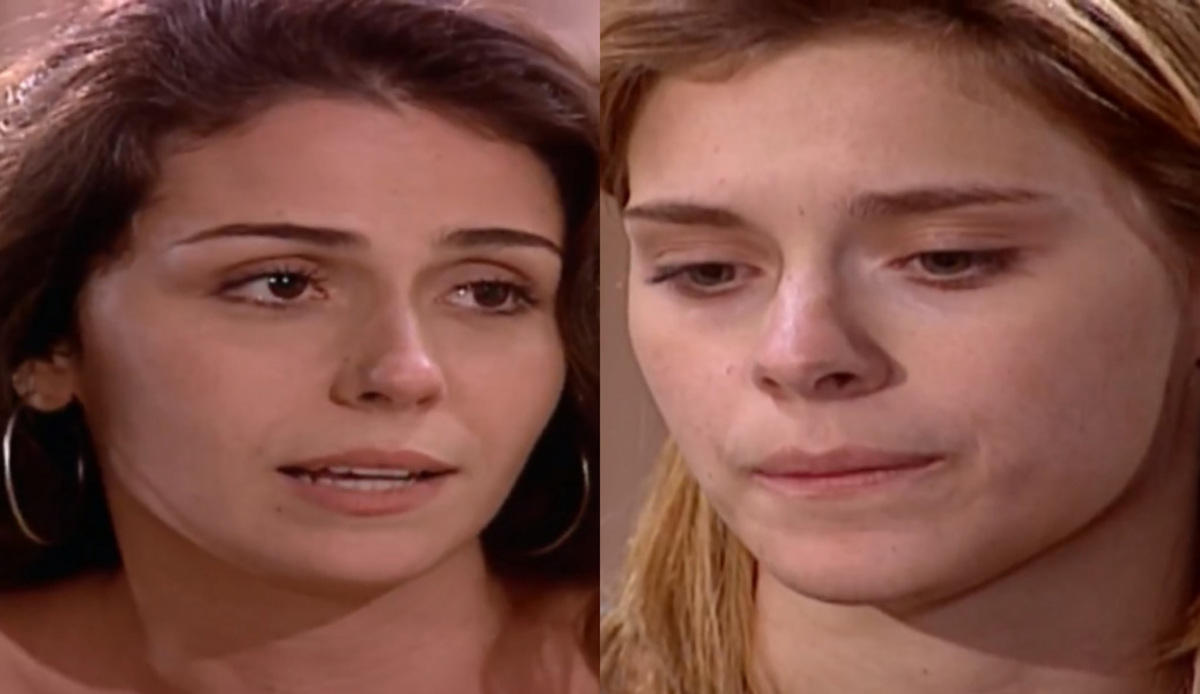 Capitu (Giovanna Antonelli) e Camila (Carolina Dieckmann) de Laços de Família