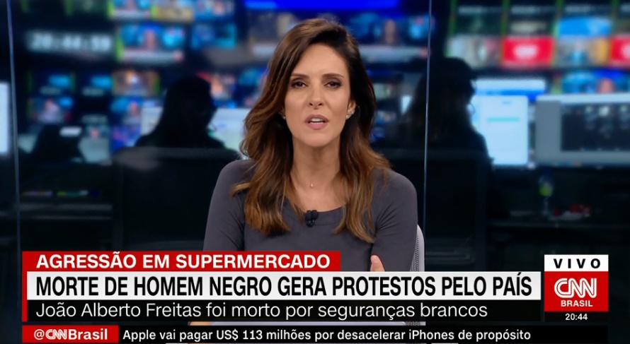 Monalisa Perrone em cobertura de protesto contra racismo no Expresso CNN (Reprodução: CNN Brasil)