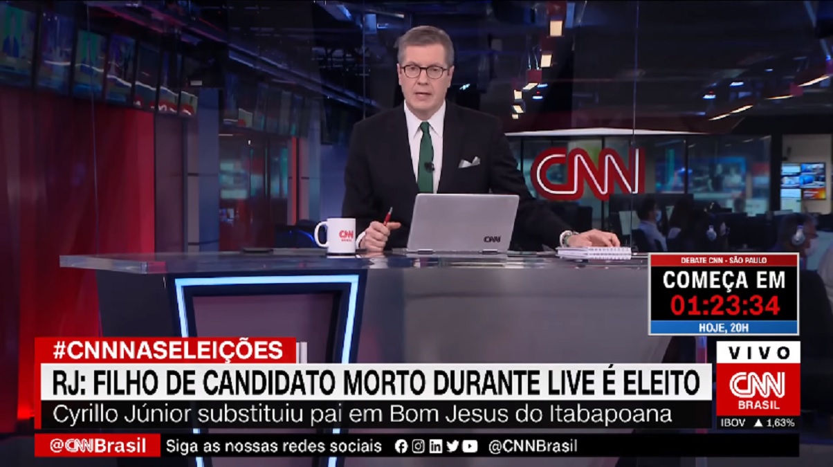 Márcio Gomes, no CNN Prime Time