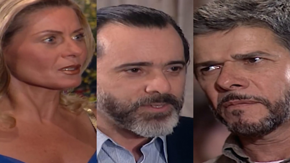 Helena (Vera Fischer), Miguel (Tony Ramos) e Pedro (José Mayer) de Laços de Família