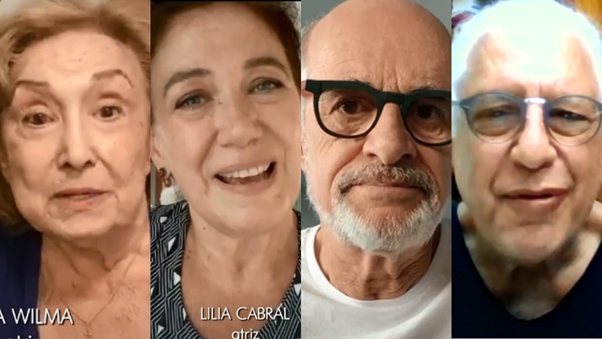 Eva Wilma, Lilia Cabral, Marcos Caruso e Antônio Fagundes no Fantástico (Reprodução: Globo)