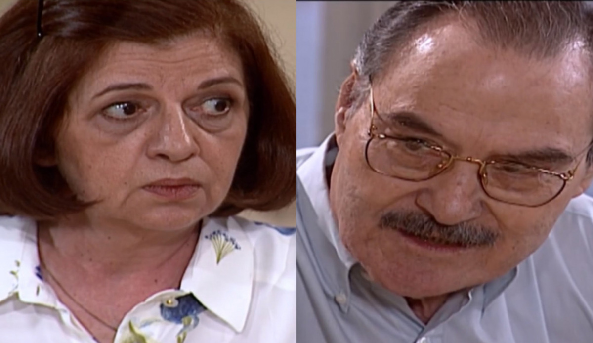 Ema (Walderez de Barros) e Pascoal (Leonardo Villar) de Laços de Família