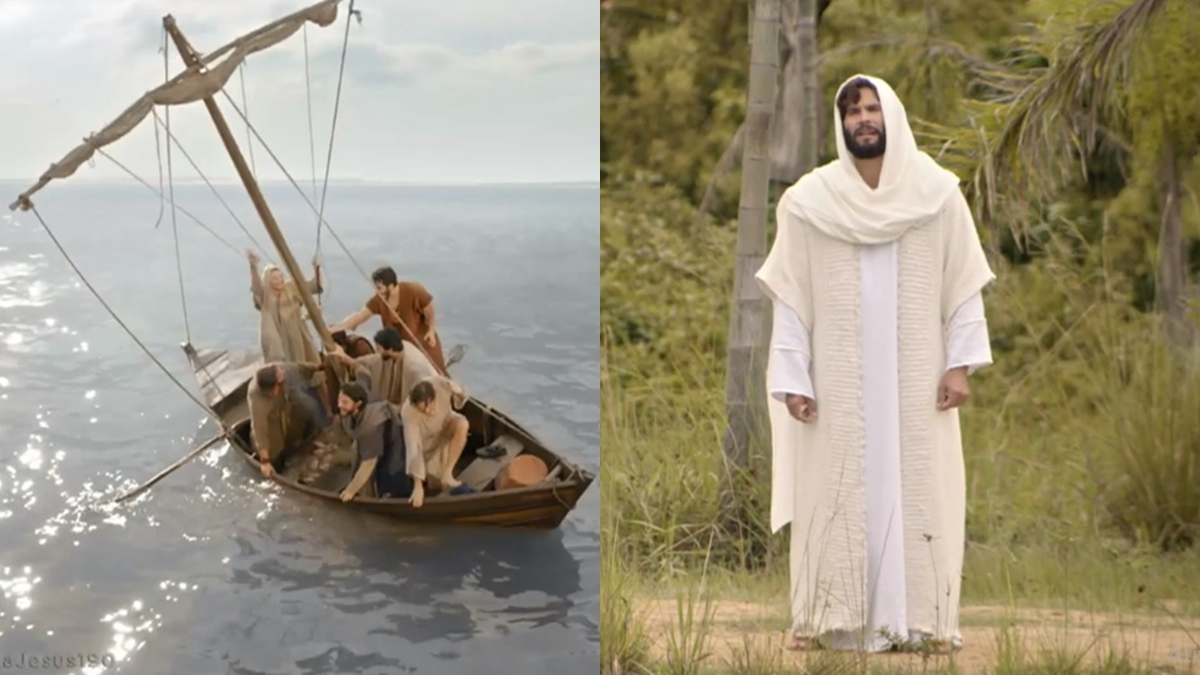 Jesus à beira do mar de Tiberíades (Reprodução: Record TV)