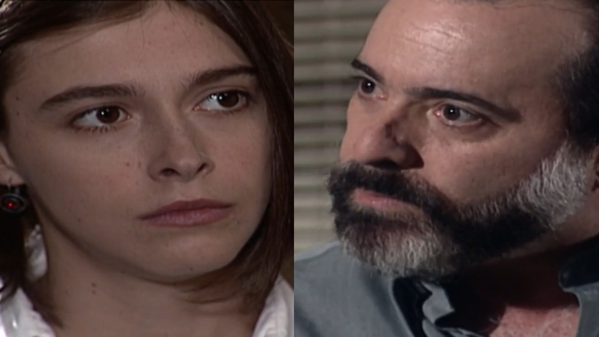 Ciça (Júlia Feldens) e Miguel (Tony Ramos), de Laços de Família