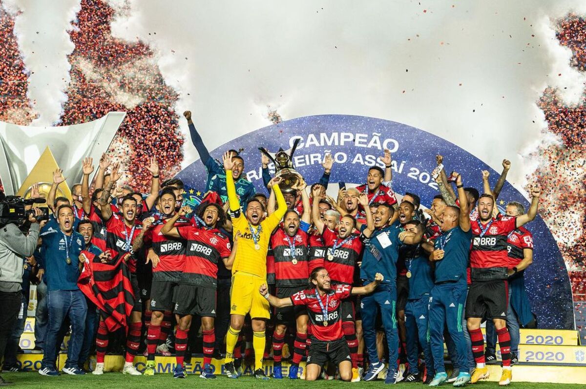Flamengo comemorando o título do Campeonato Brasileiro
