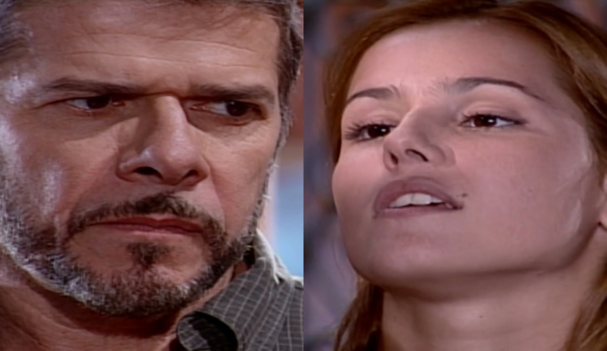 Pedro (José Mayer) e Íris (Deborah Secco) de Laços de Família