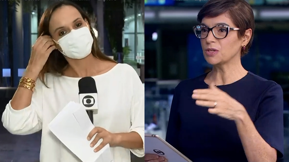 Patrícia Falcoski e Renata Lo Prete durante link ao vivo no Jornal da Globo (Reprodução: Globo)