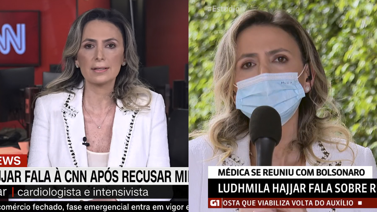 A médica Ludhmila Hajjar na CNN Brasil e na GloboNews