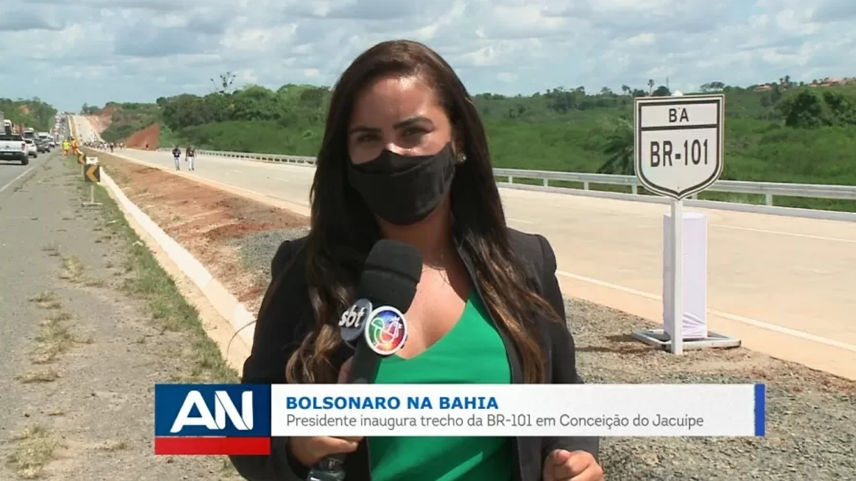 A repórter do SBT, Driele Veiga (Reprodução/TV Aratu)