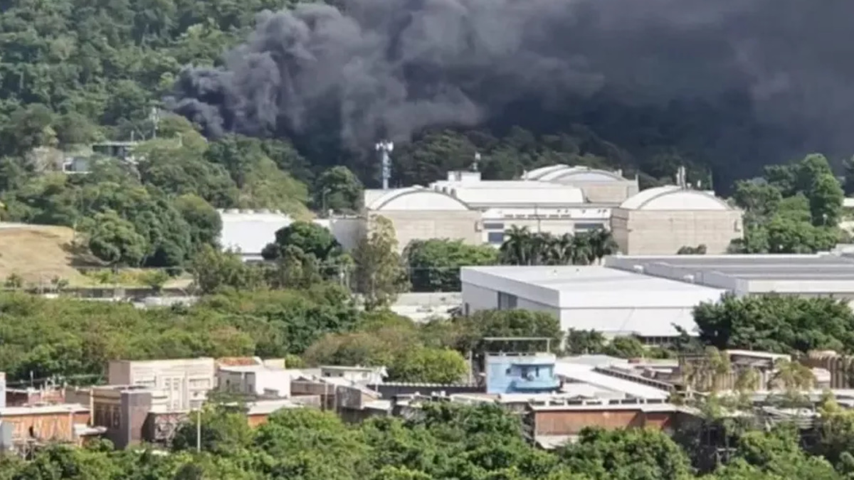 Estúdios da Globo são atingidos por incêndio (Reprodução)