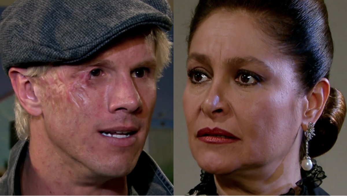 Fausto reage contra Bernarda em Triunfo do Amor (Reprodução: Televisa S.A.)