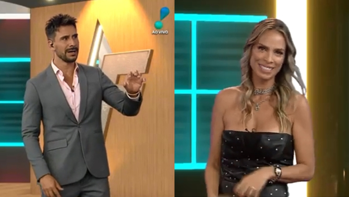Júlio Rocha faz brincadeira irresponsável no TV Fama e constrange Lígia Mendes (Reprodução: RedeTV!)