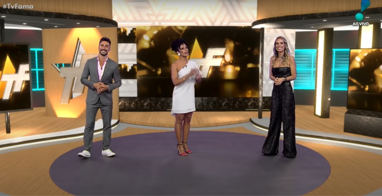 Julio Rocha, Alinne Prado e Lígia Mendes no TV Fama