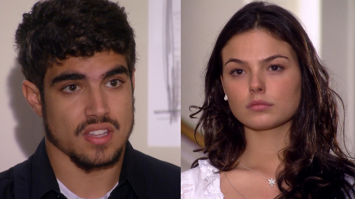 Edgar (Caio Castro) e Marcela (Isis Valverde) em Ti Ti Ti (Reprodução/Globo)