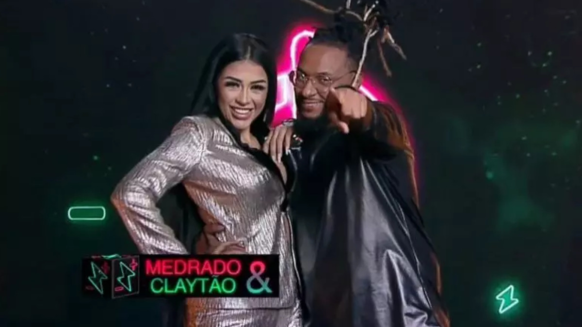 Fernanda Medrado e DJ Claytão (Reprodução/Record TV)