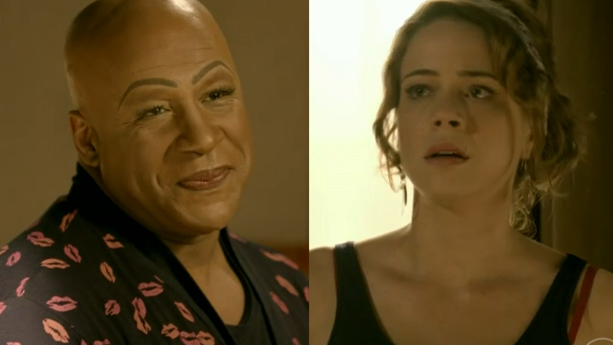 Xana (Aílton Graça) e Cristina (Leandra Leal) em Império (Reprodução/Globo)
