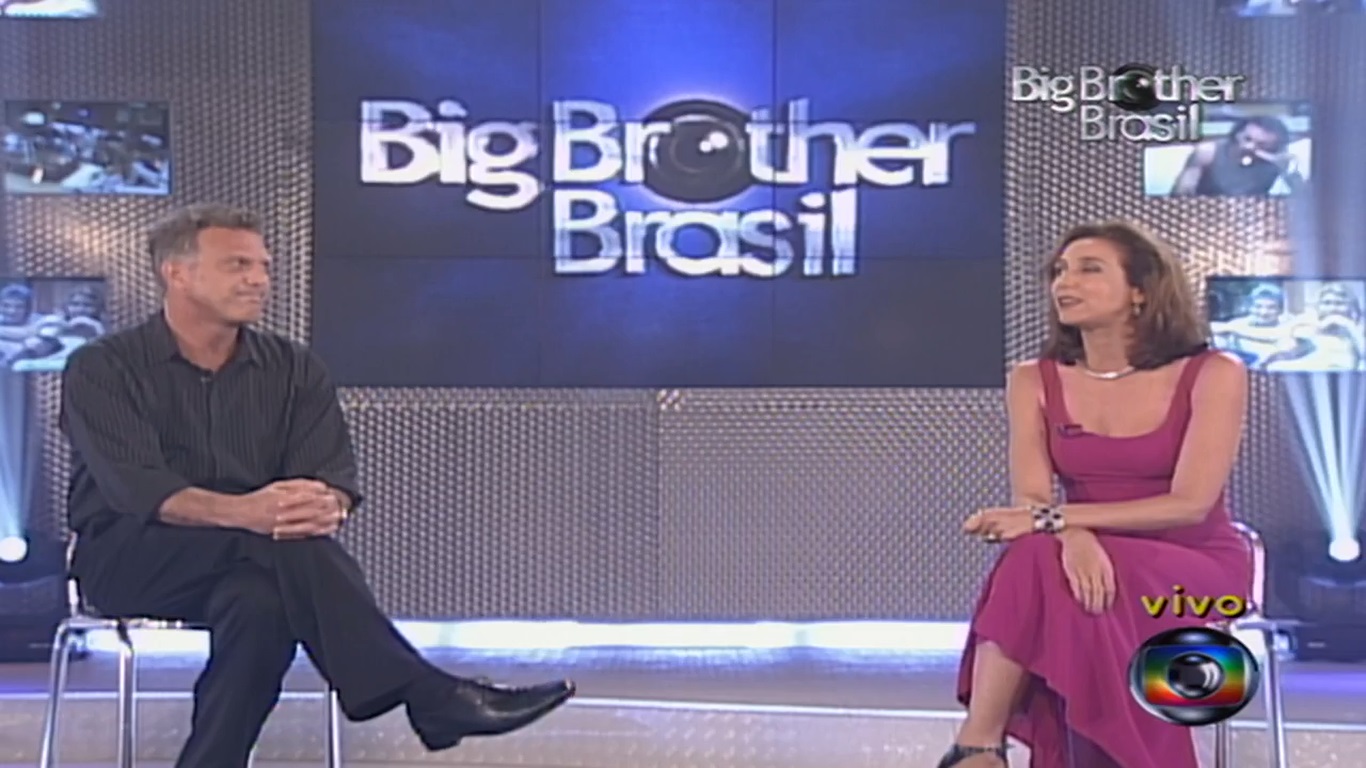Pedro Bial e Marisa Orth como apresentadores do BBB (Foto: Reprodução)