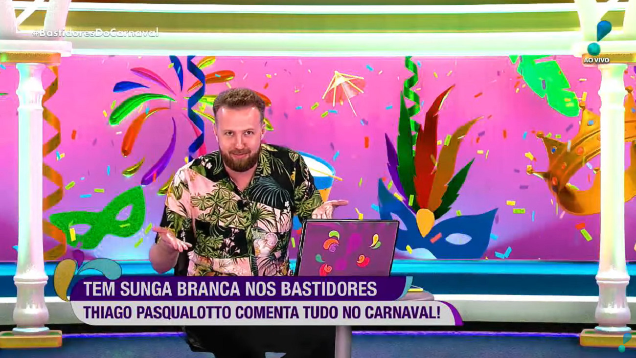 Thiago Pasqualotto durante o Bastidores do Carnaval 2020 da RedeTV!
