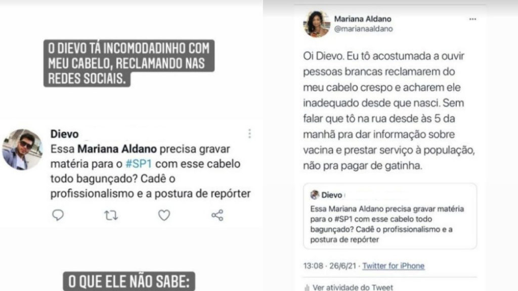 Repórter da Globo responde crítica de seguidor (Reprodução)