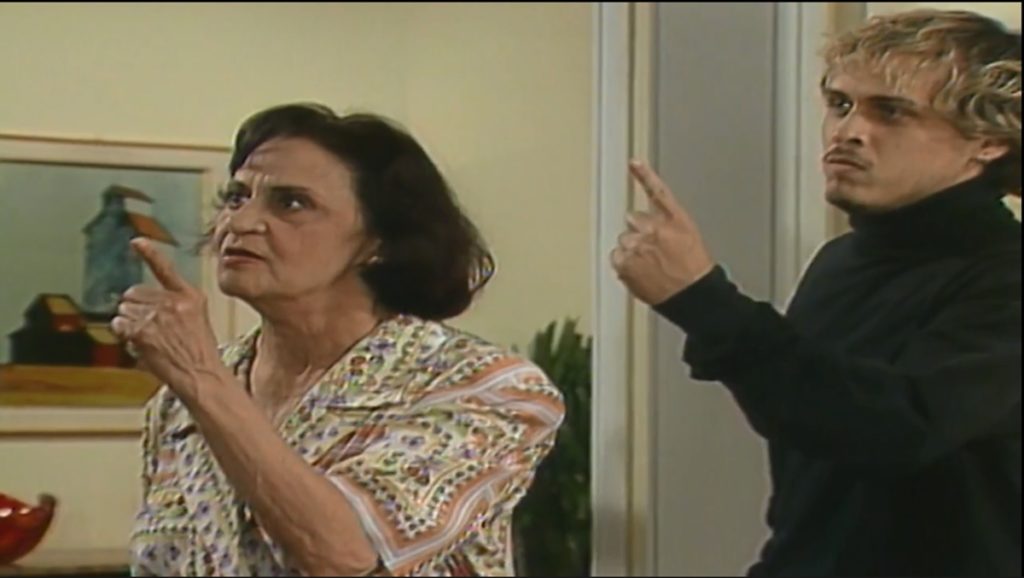 Laura Cardoso (Guiomar) e Guilherme Fontes (Alexandre) em cena de A Viagem (Reprodução: Globo)