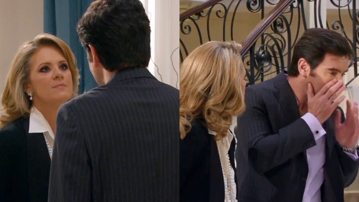 Nelson (Guilherme Capetillo) e Vitória (Érika Buenfil) em cena de Amores Verdadeiros (Reprodução: Televisa S.A.)
