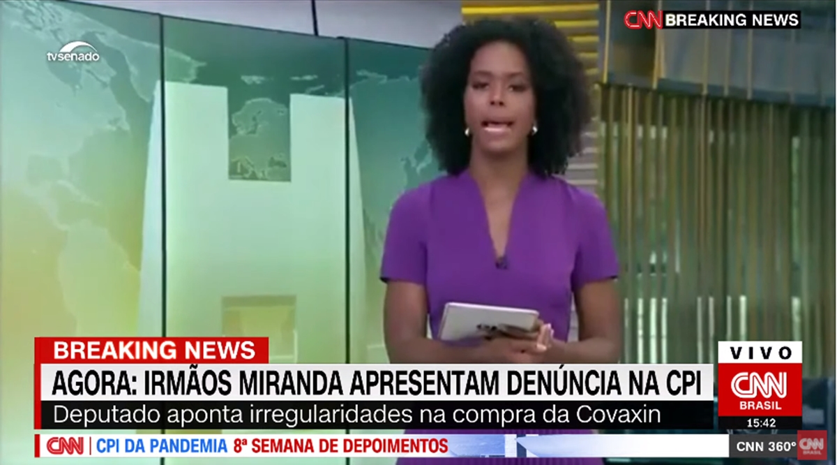 Reportagem do Jornal Hoje apresentador por Maju Coutinho é transmitida pela CNN Brasil (Reprodução: CNN Brasil)