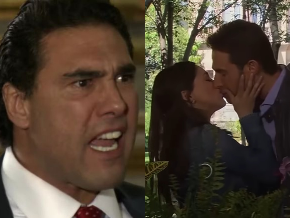 Aguiar flagra Liliana e Gusmão aos beijos (Reprodução - Televisa)