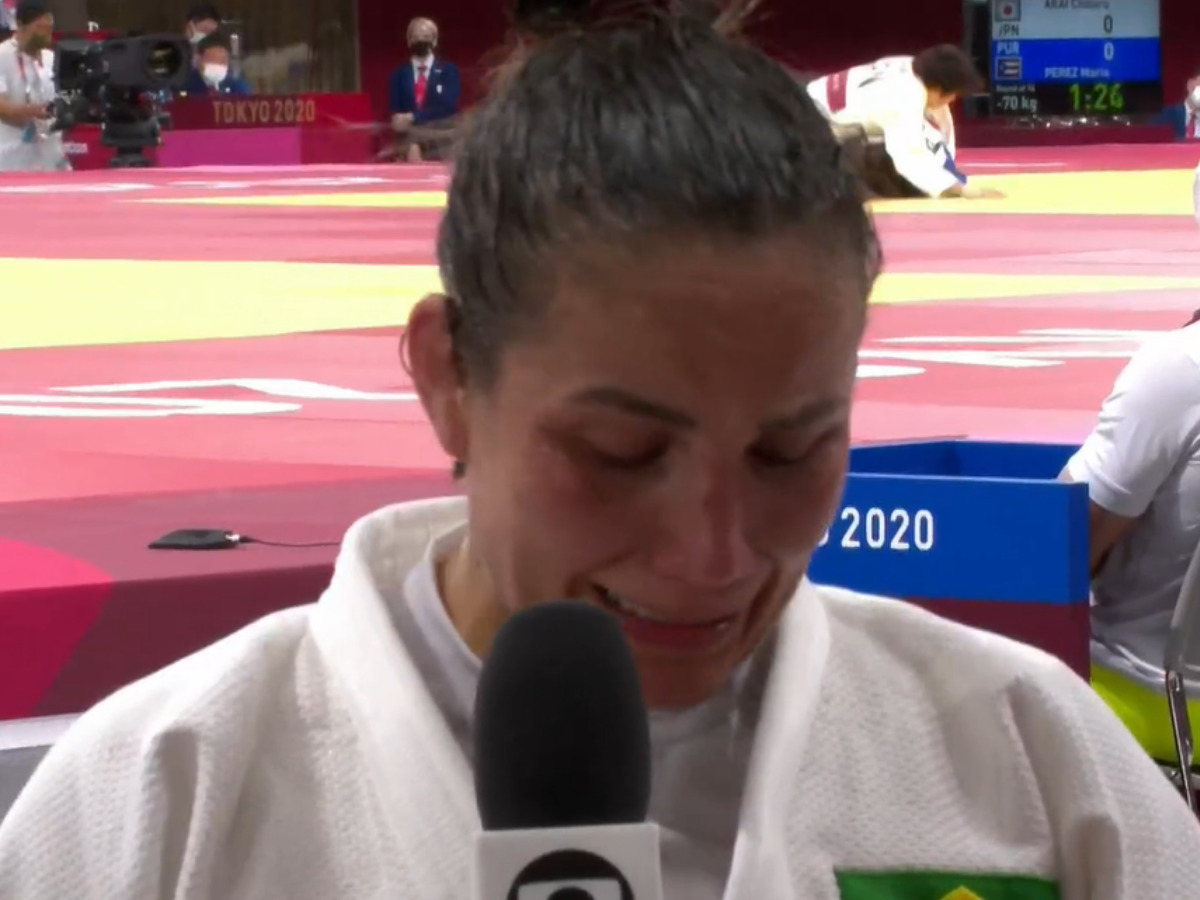 A judoca Maria Portela (Reprodução/SporTV)