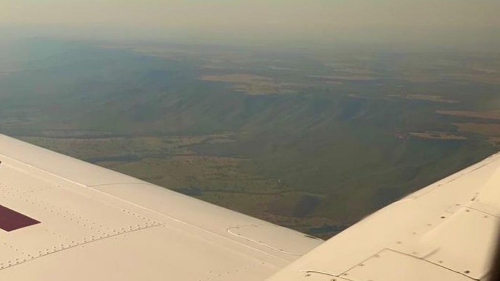 Paisagem vista do avião, publicada por Bruno Luperi, autor de Pantanal, da Globo (Reprodução / Instagram)