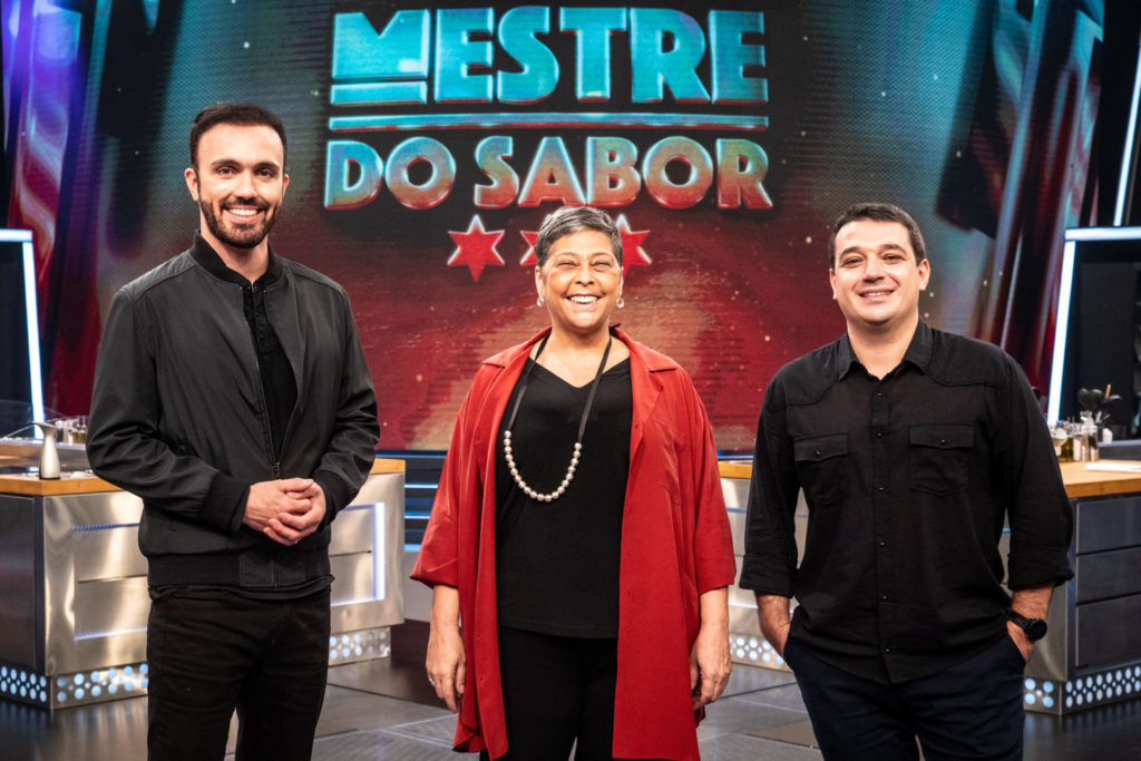 Léo Paixão , Katia Barbosa e Rafael Costa e Silva nos bastidores do Mestre do Sabor (Divulgação)