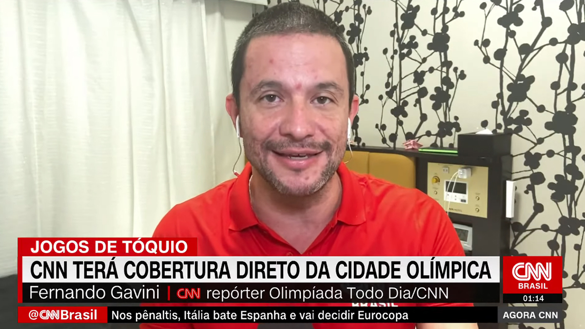 Fernando Gavini, diretor do portal Olimpíada Todo Dia, cobre os Jogos de Tóquio para a CNN Brasil