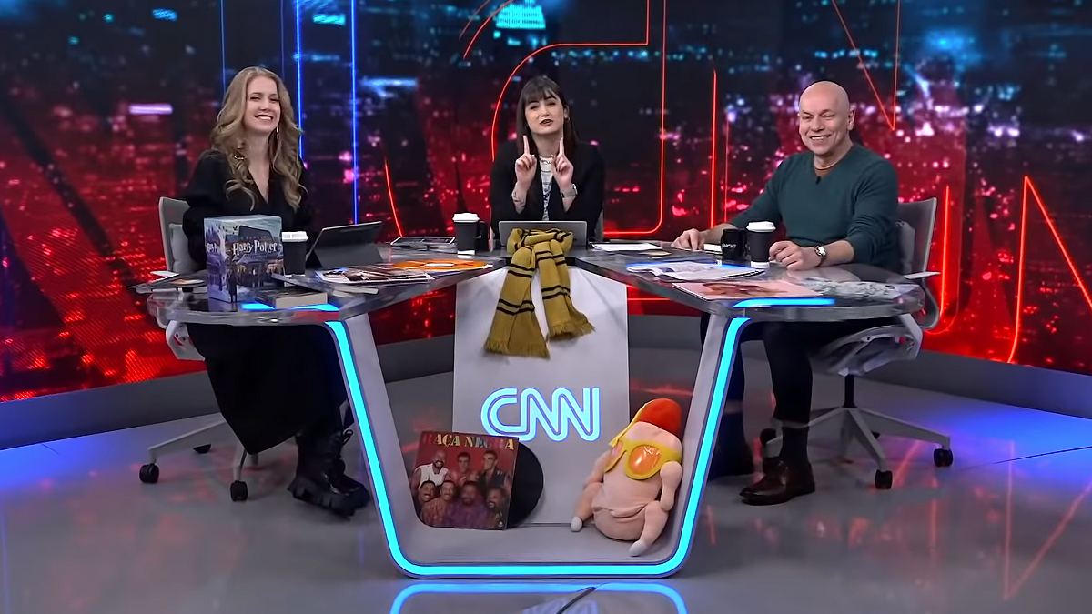 Gabriela Prioli, Mari Palma e Leandro Karnal no CNN Tonight