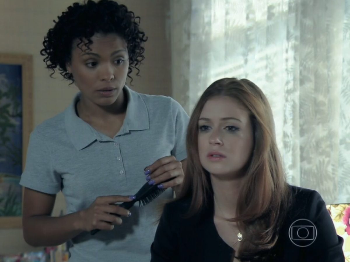 Kelly (Lidi Lisboa) e Maria Isis (Marina Ruy Barbosa) em Império (Reprodução/Globo)