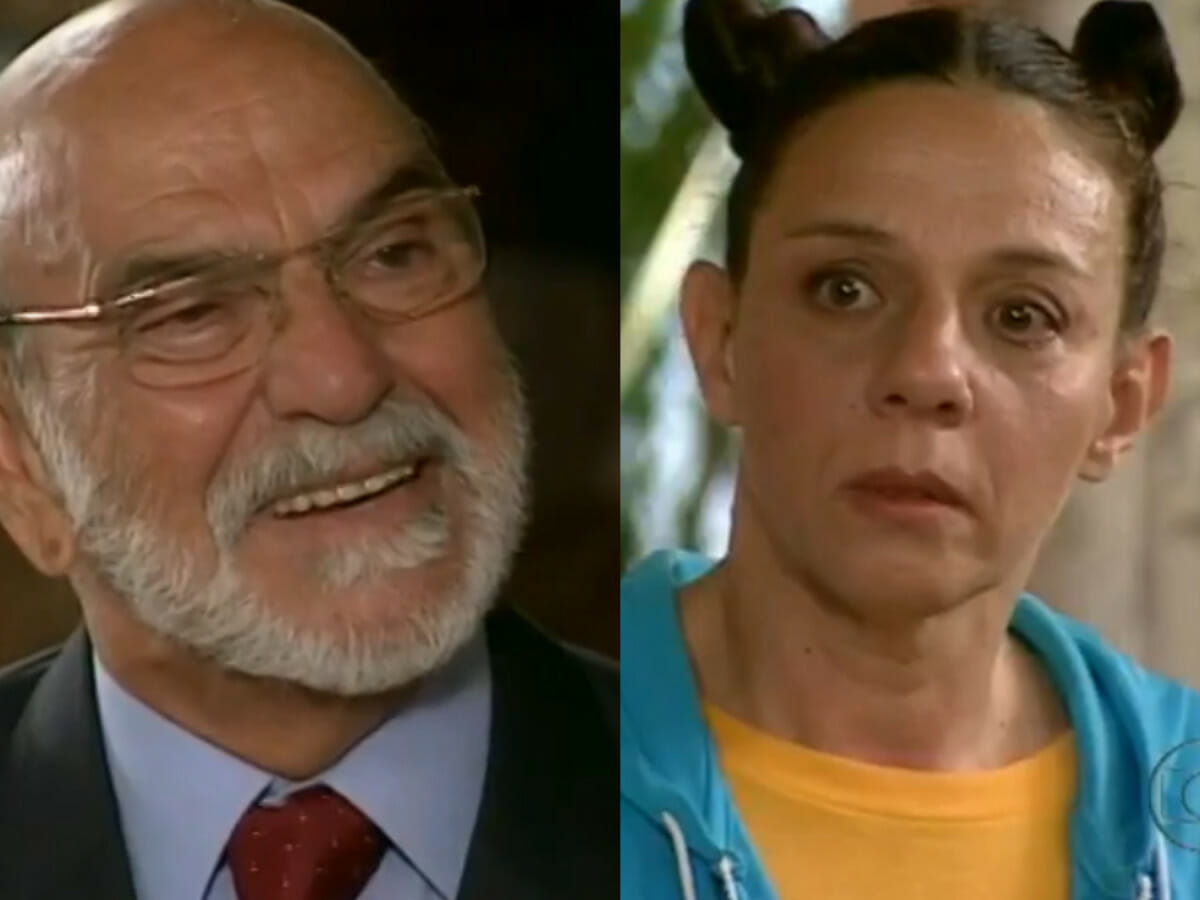 Afonso (Lima Duarte) e Edilásia (Rosi Campos) em Da Cor do Pecado (Reprodução/Globo)