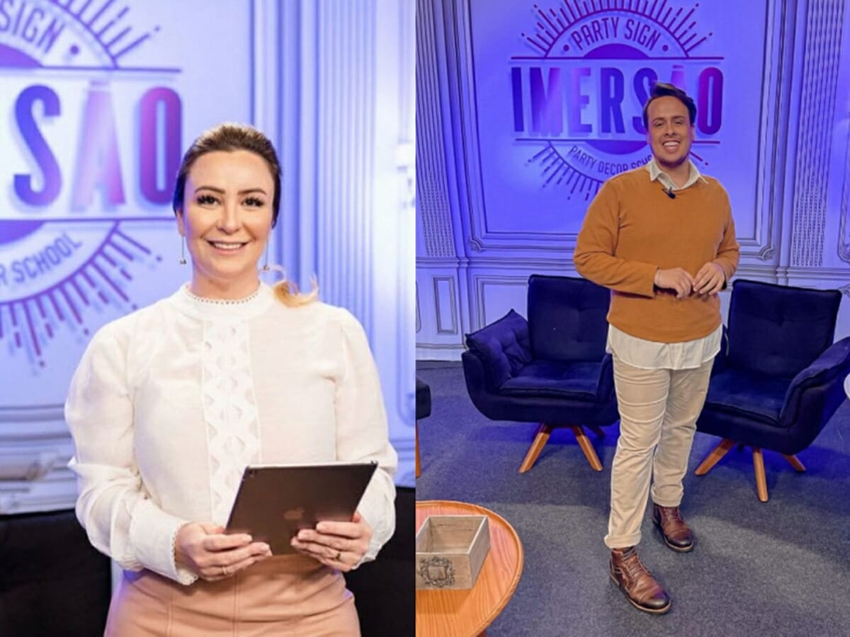Silvia Saia e Felipe Manzatto, apresentadores do Imersão