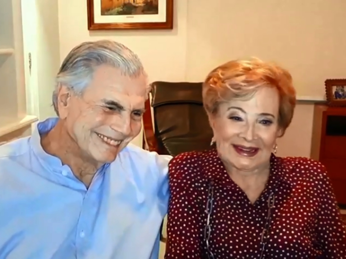Glória Menezes e Tarcísio Meira em entrevista a Pedro Bial (Reprodução: TV Globo)