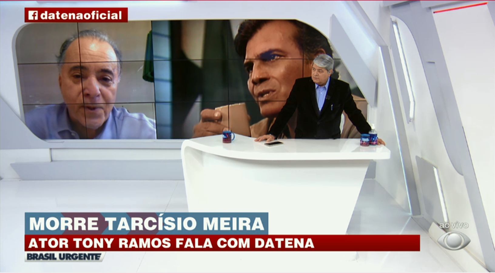 Tony Ramos em entrevista a José Luiz Datena (Reprodução: Band)