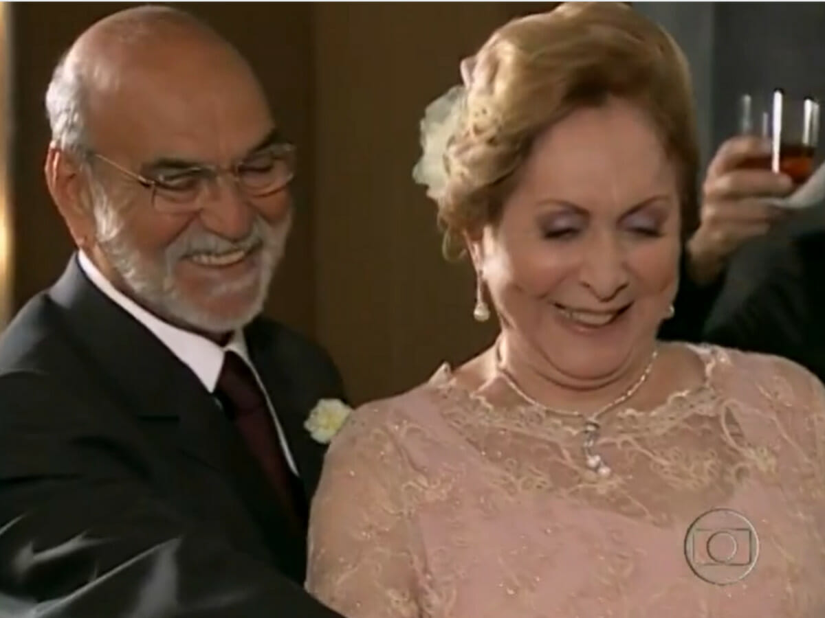 Afonso (Lima Duarte) e Germana (Aracy Balabanian) em Da Cor do Pecado (Reprodução/Globo)