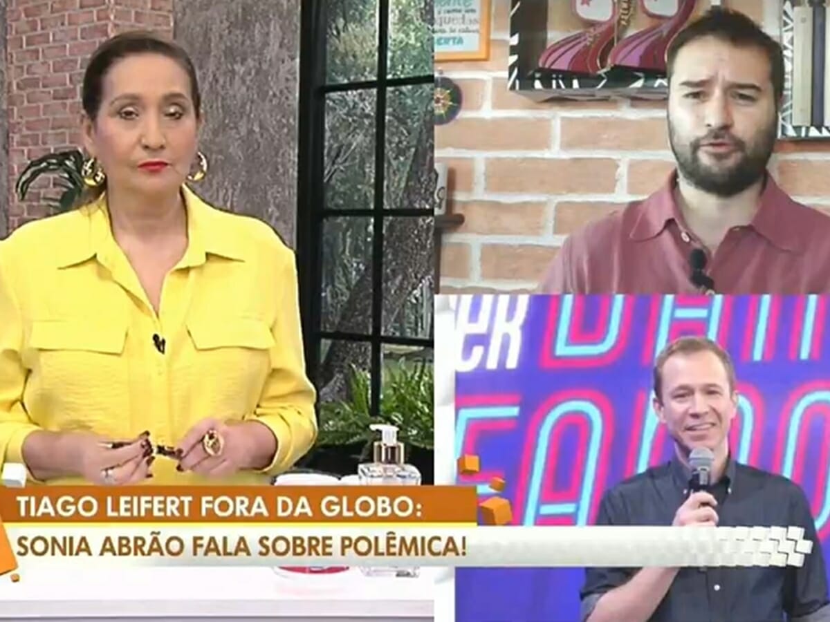 No A Tarde É Sua, Sonia Abrão lamentou desentendimento entre Alessandro Lo-Bianco e Tiago Leifert (Reprodução: RedeTV!)