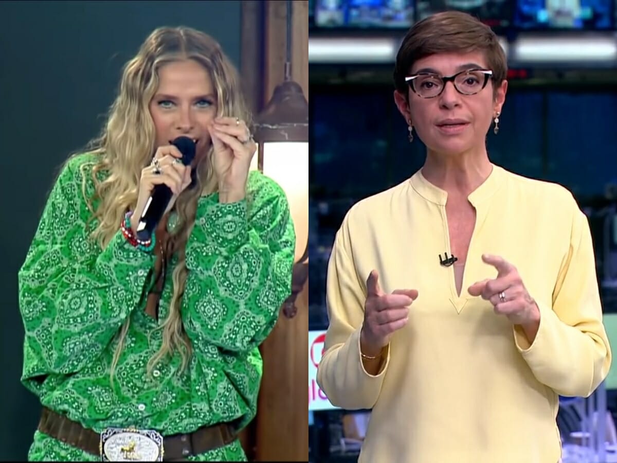 Adriane Galisteu em A Fazenda 13 e Renata Lo Prete no Jornal da Globo