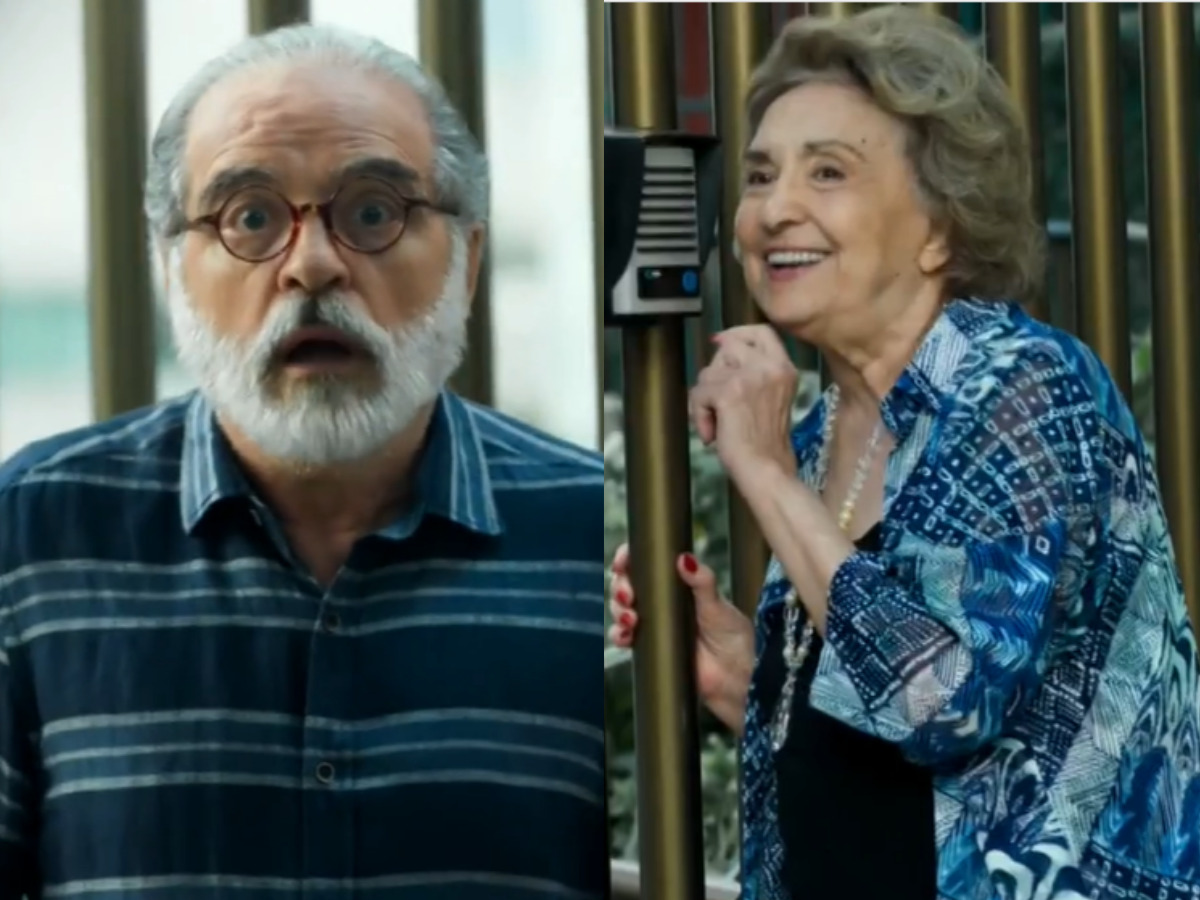 Oswaldo (Genézio de Barros) e Fábia (Eva Wilma) em Verdades Secretas (Reprodução/Globo)