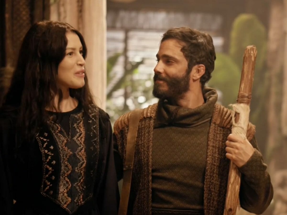 Muriel (Rhaisa Batista) e Judá (Thiago Rodrigues) em Gênesis (Reprodução/Record TV)