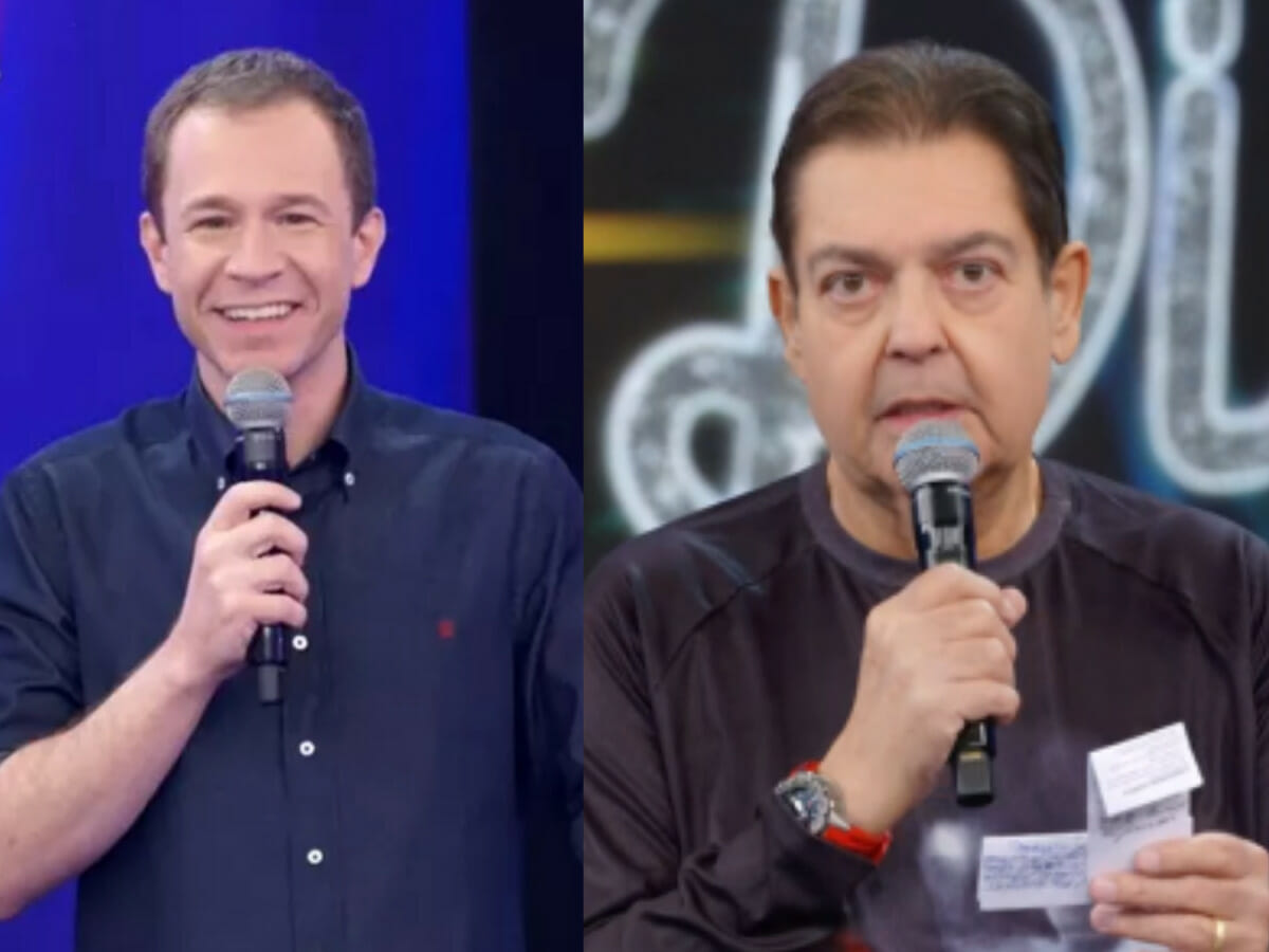 Tiago Leifert e Fausto Silva (Reprodução/Globo)