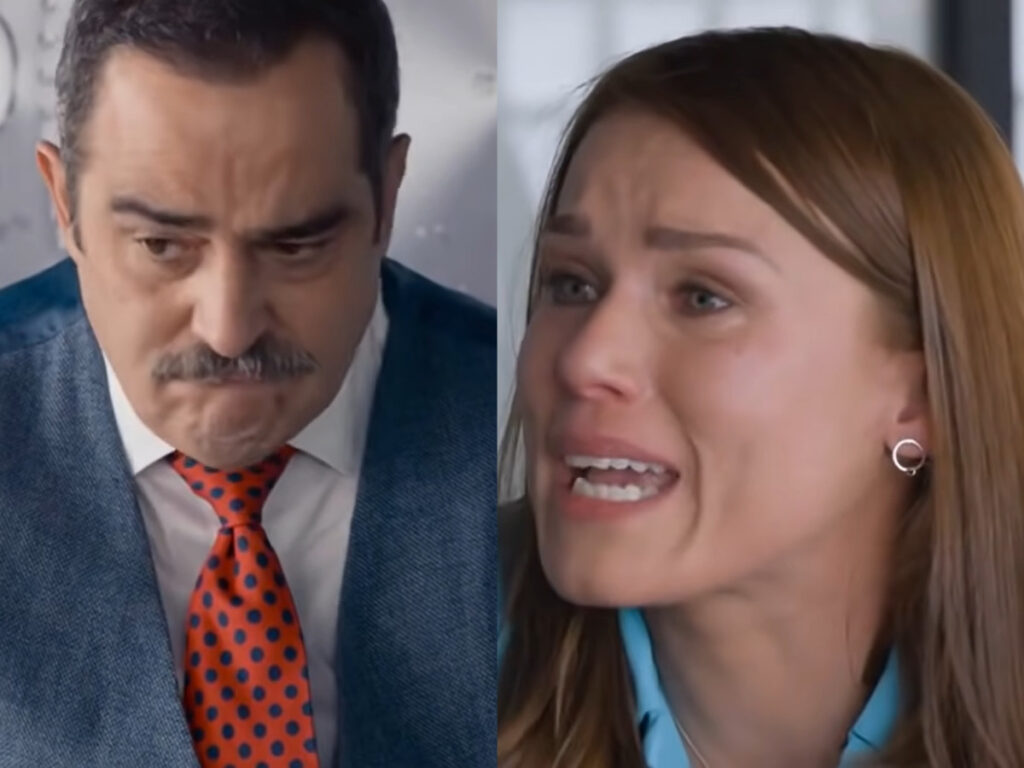 Horácio (Omar Fierro) e Mônica (Gloria Sierra) em Te Dou a Vida (Reprodução Televisa)