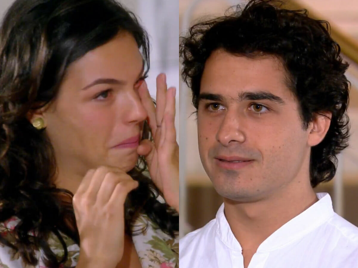 Marcela (Ísis Valverde) e Julinho (André Arteche) em Ti-ti-ti (Reprodução Globo)