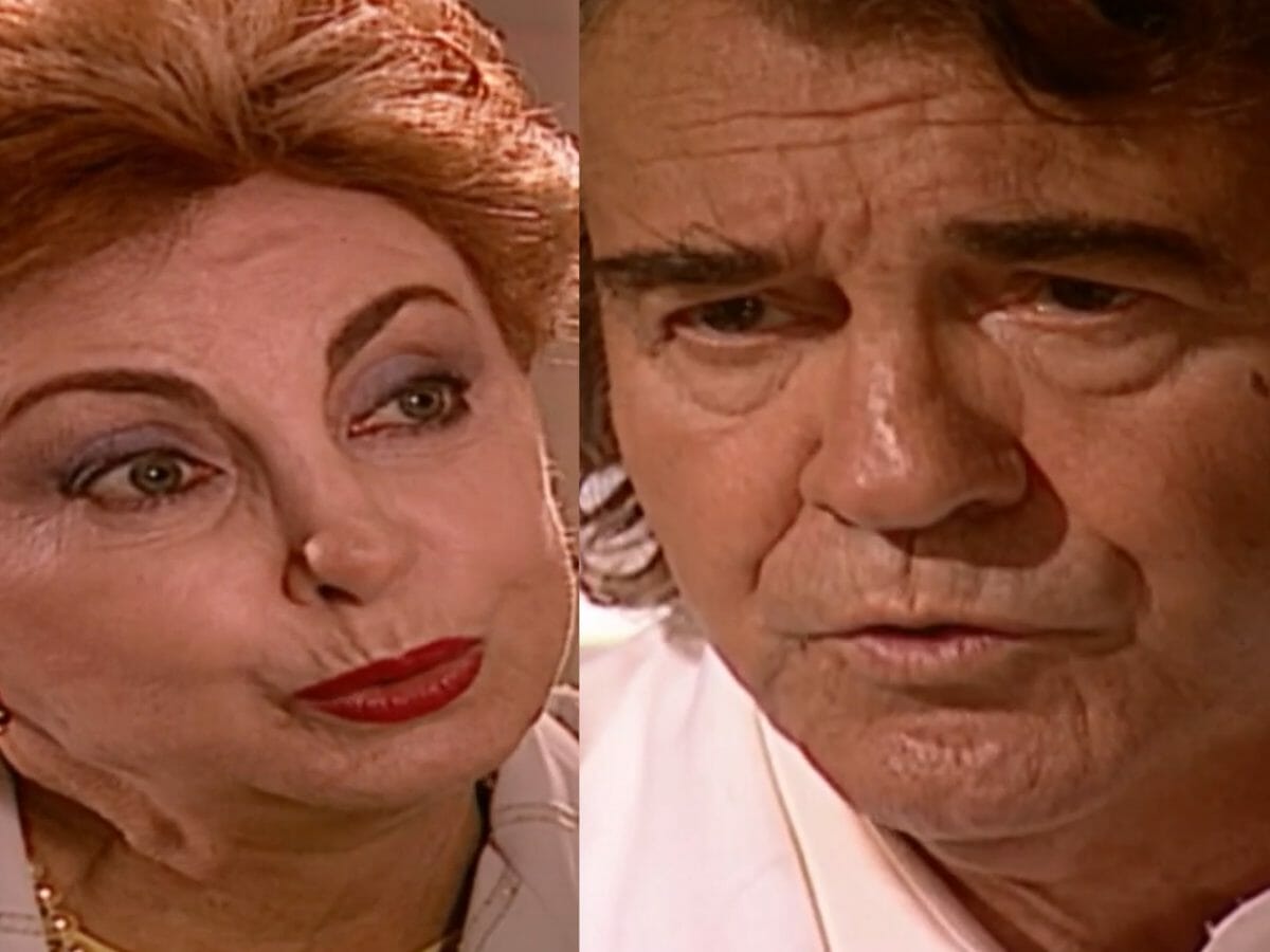 Miss Brown (Beatriz Segall) e Albieri (Juca de Oliveira) em O Clone (Reprodução)