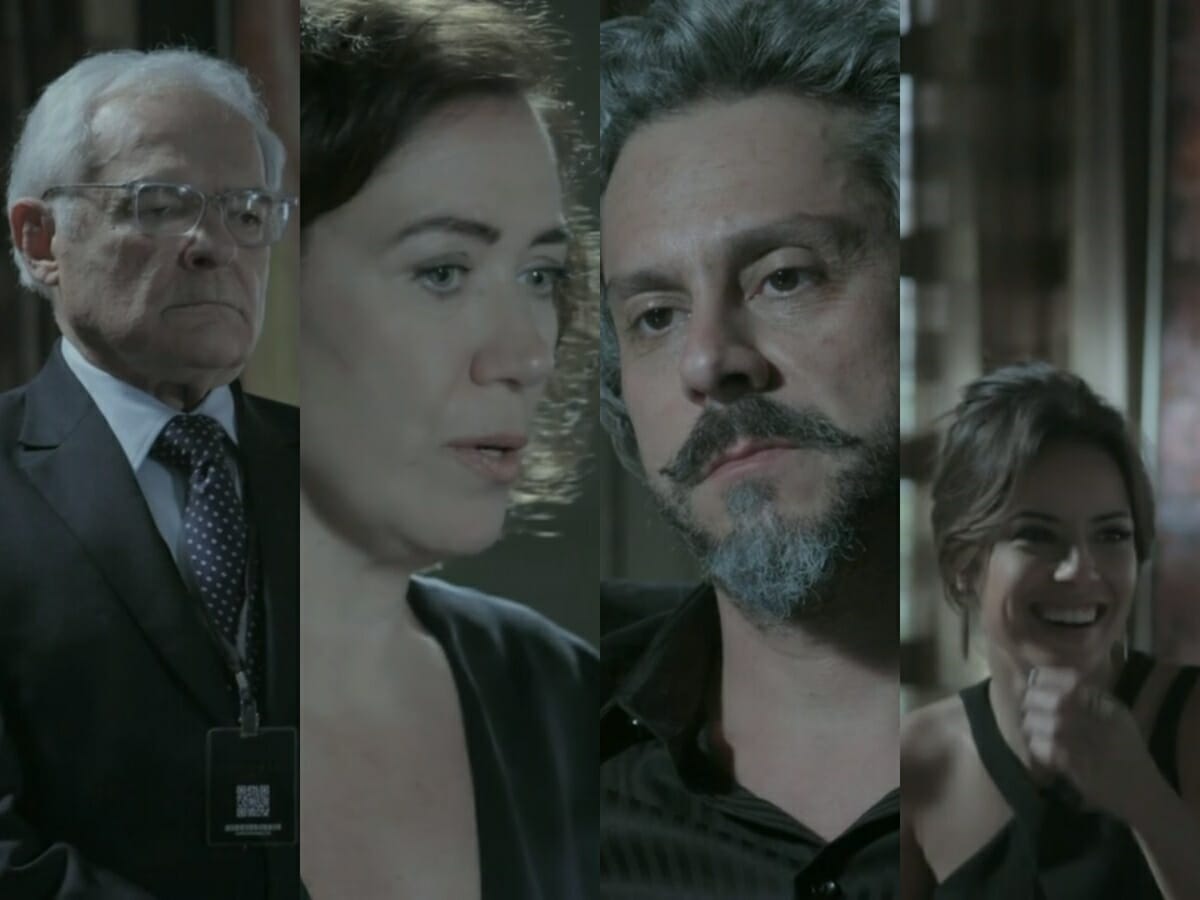 Silviano (Othon Bastos), Maria Marta (Lilia Cabral), José Alfredo (Alexandre Nero) e Maria Clara (Andreia Horta) de Império