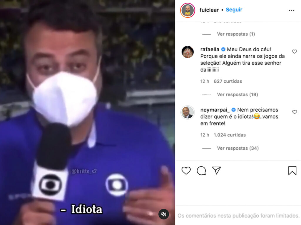 Irmã e pai de Neymar rebatem suposto xingamento de Galvão Bueno